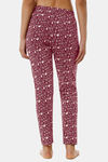 Amante Cotton Elastane Loungewear Bottom - Burgundy Coffee Print — thumbnail 3